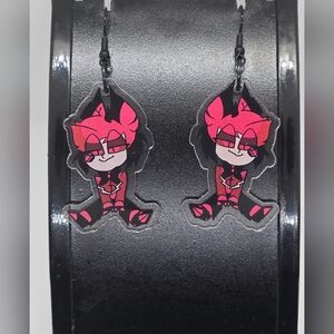 ALASTOR - Hazbin Hotel Inspired Dangle Earrings! Handmade! Hypo-Allergenic
